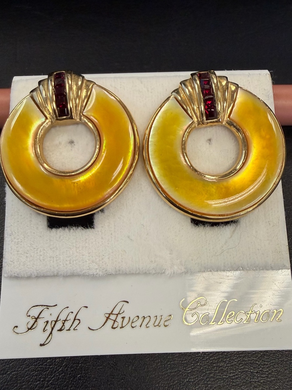 Vintage Butler Fifth Avenue "White Lagoon" Mother of Pearl ClipOn Earring Signed